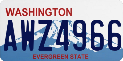 WA license plate AWZ4966