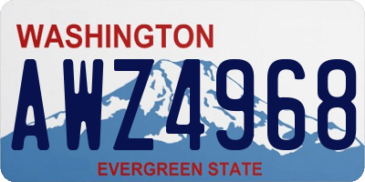 WA license plate AWZ4968