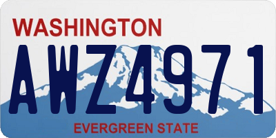 WA license plate AWZ4971