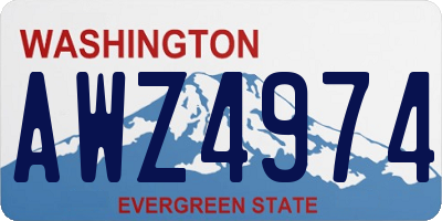 WA license plate AWZ4974