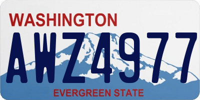 WA license plate AWZ4977