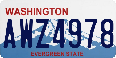 WA license plate AWZ4978