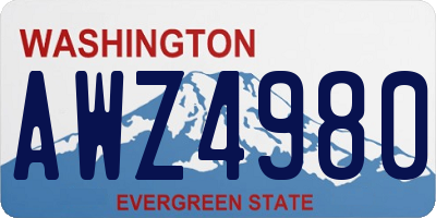 WA license plate AWZ4980