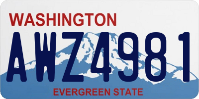 WA license plate AWZ4981
