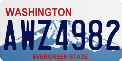 WA license plate AWZ4982