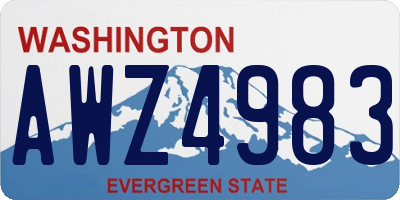 WA license plate AWZ4983
