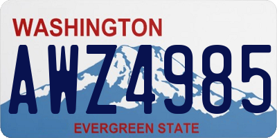 WA license plate AWZ4985