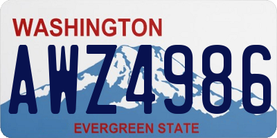 WA license plate AWZ4986