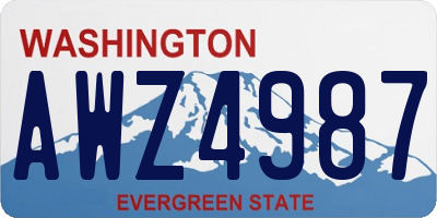 WA license plate AWZ4987