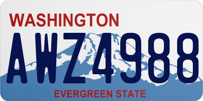 WA license plate AWZ4988