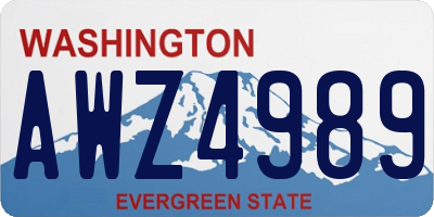 WA license plate AWZ4989