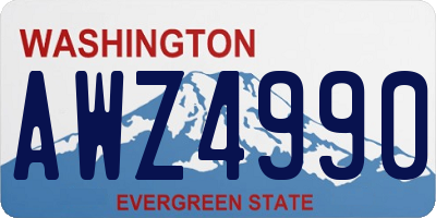 WA license plate AWZ4990