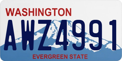WA license plate AWZ4991