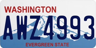 WA license plate AWZ4993