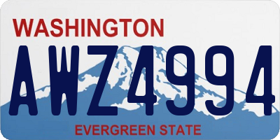 WA license plate AWZ4994