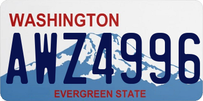 WA license plate AWZ4996