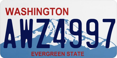 WA license plate AWZ4997
