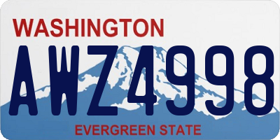 WA license plate AWZ4998