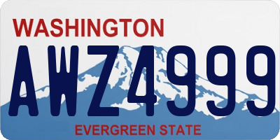 WA license plate AWZ4999