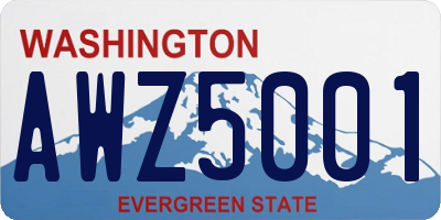 WA license plate AWZ5001