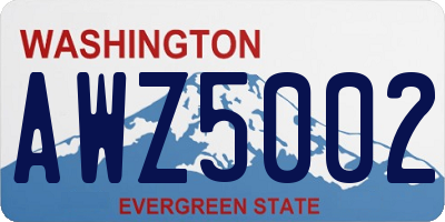 WA license plate AWZ5002