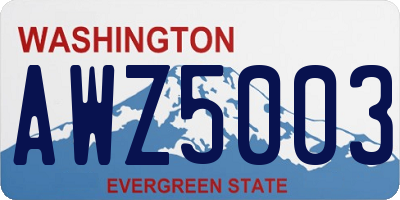 WA license plate AWZ5003