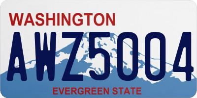 WA license plate AWZ5004