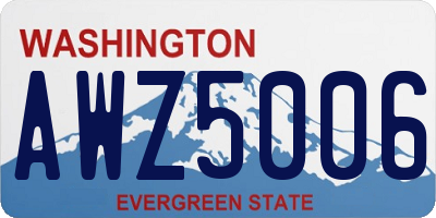 WA license plate AWZ5006