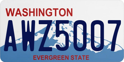 WA license plate AWZ5007
