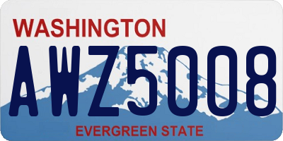 WA license plate AWZ5008