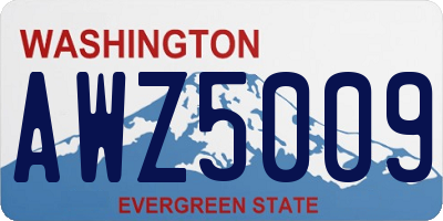 WA license plate AWZ5009