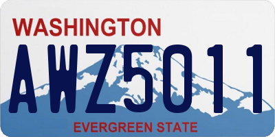 WA license plate AWZ5011