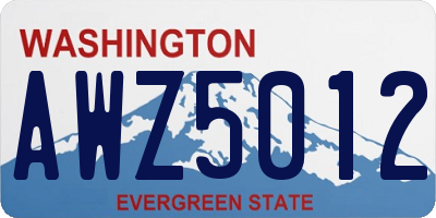 WA license plate AWZ5012