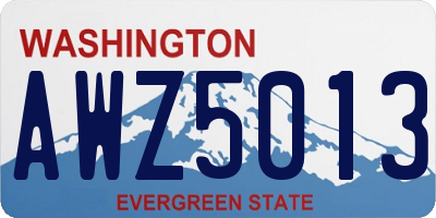 WA license plate AWZ5013