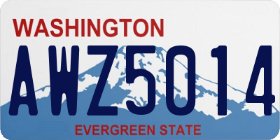WA license plate AWZ5014