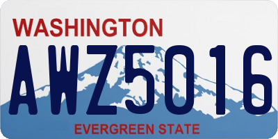 WA license plate AWZ5016
