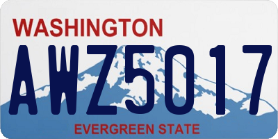 WA license plate AWZ5017