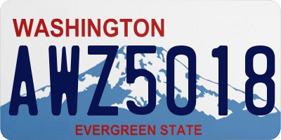 WA license plate AWZ5018
