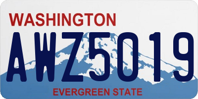 WA license plate AWZ5019
