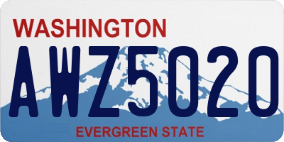 WA license plate AWZ5020