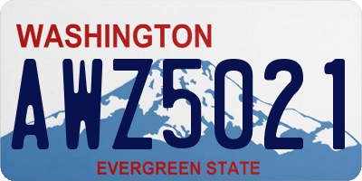 WA license plate AWZ5021