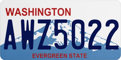 WA license plate AWZ5022