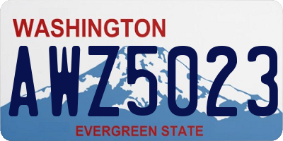 WA license plate AWZ5023