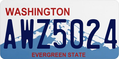 WA license plate AWZ5024