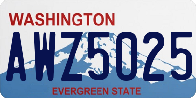 WA license plate AWZ5025