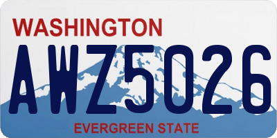 WA license plate AWZ5026