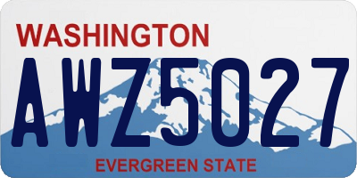 WA license plate AWZ5027