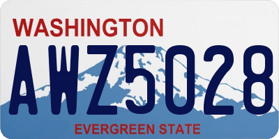 WA license plate AWZ5028