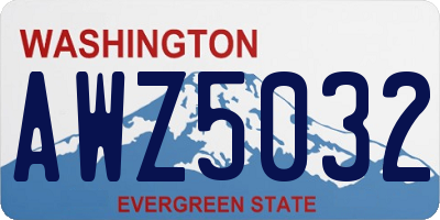 WA license plate AWZ5032