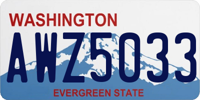 WA license plate AWZ5033